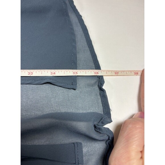 Show Me Your Mumu Clair Mid Dress Blue Grey Medium Smocked Back Dquare Neck Slit - Picture 9 of 16